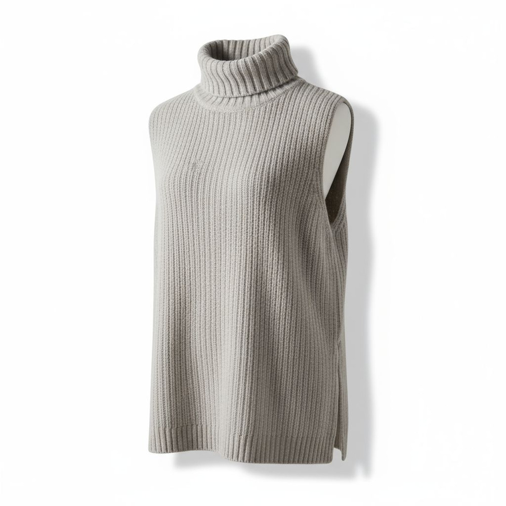 J.O.A. Los Angeles Ribbed Knit Turtleneck Sweater Vest - Size Medium